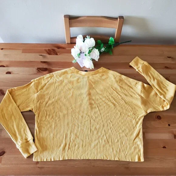 Wild Fable™ - Women's Long Sleeve Henley T-Shirt XS Dark Gold - Picture 4 of 7